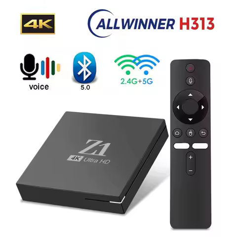Z1 TV Box Allwinner H313 Quad Core Support 4K HD 4G 5G Wifi BT5.0 Android 10 Voice Remote 2GB 16GB Smart Media Player iptv