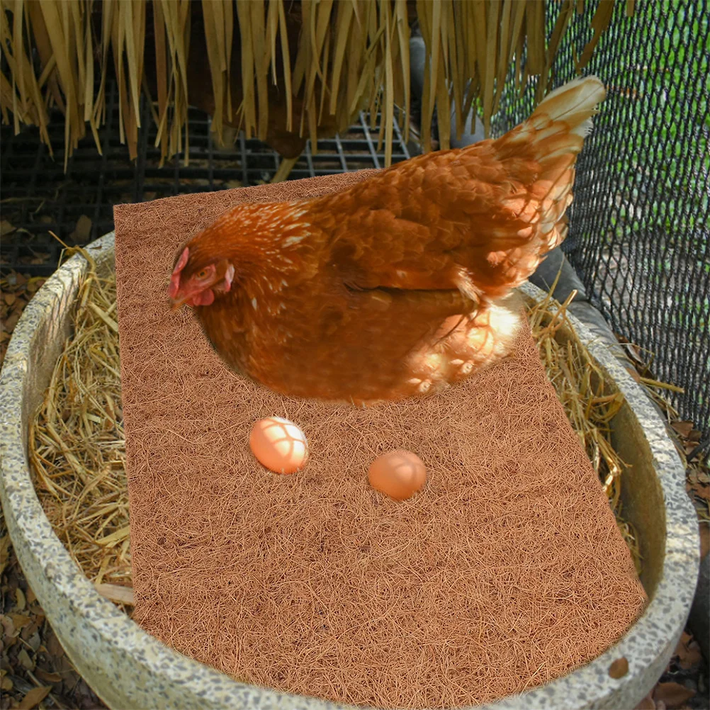

4pcs Coconut Fiber Chicken Nesting Pads For Laying Eggs Reusable Hen Coop Mats Small Animal Bedding Garden Basket Liners