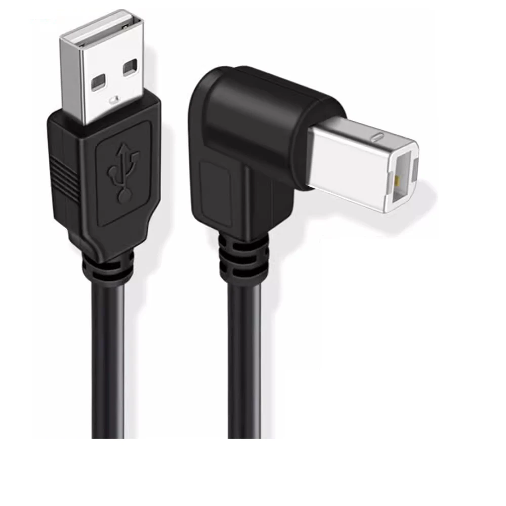 Cable de escáner de impresora USB 2,0 tipo A macho A tipo B, Cable de 90 grados arriba, abajo, izquierda y derecha en ángulo, 30cm, 50cm, 1m, 150cm, 1 pies, 5 pies