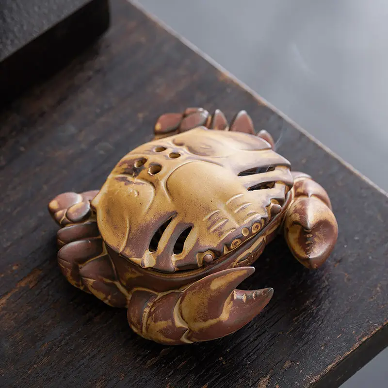 Retro Crab Incense Burners, Ceramic Aromatherapy Stove, Wormwood Sandalwood, Aloes Zen, Home Indoor Tea Ceremony Tray Decoration