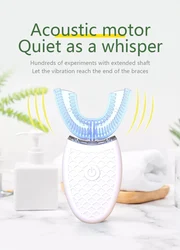 Intelligent U-Type Toothbrush 360 Degrees Sonic Electric Automatic with USB Charge Waterproof Silicon Head for Oral Care