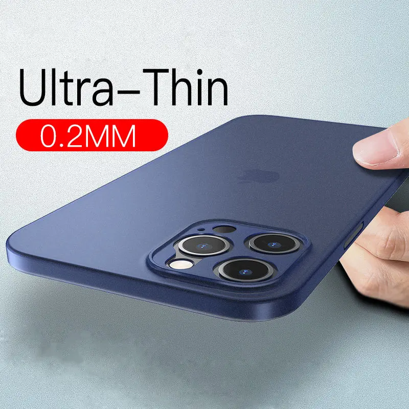 Neue durchscheinende ultradünne PC-Matthülle für iPhone 11, 12, 13, 14, 15, 16 Pro Max 15 Plus, mattierte Handyhüllen