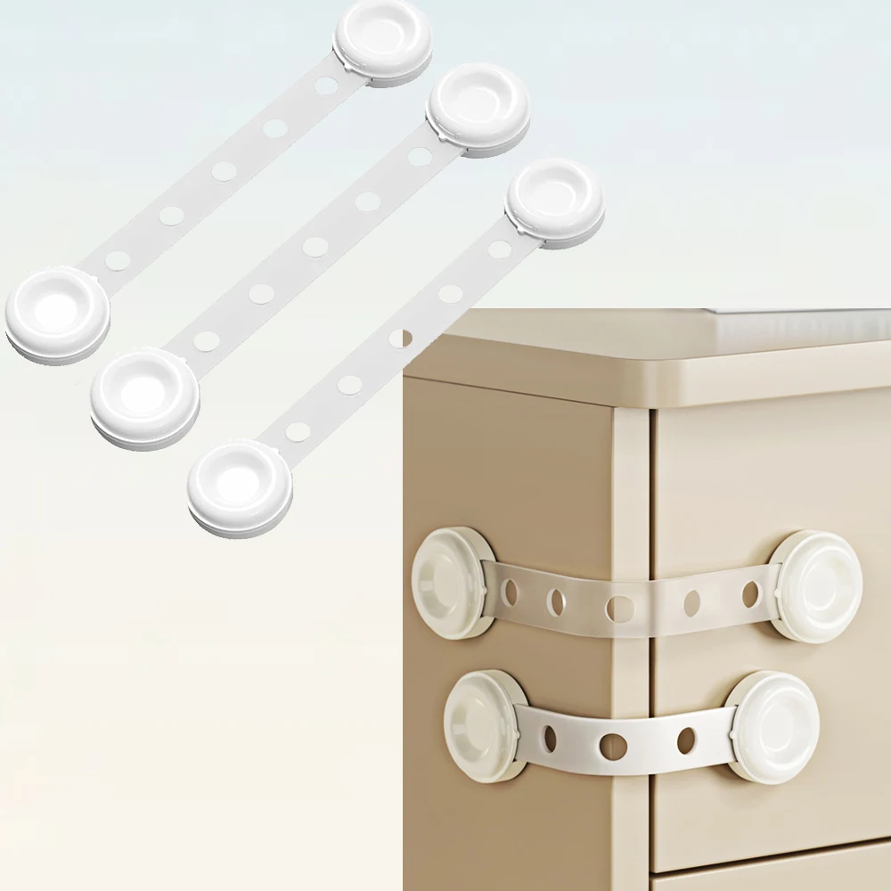 

Multi-Use Adhesive Straps Locks - Childproofing Baby Proofing Cabinet Latches for Drawers, Fridge, Dishwasher, Toilet Seat