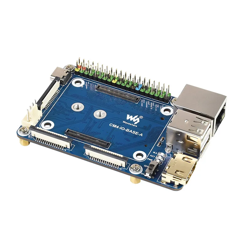 Waveshare mini placa de base (a) para módulo de cálculo raspberry pi 4, conectores a bordo incluindo csi/dsi/ventilador/usb/rj45 gigabit ethernet