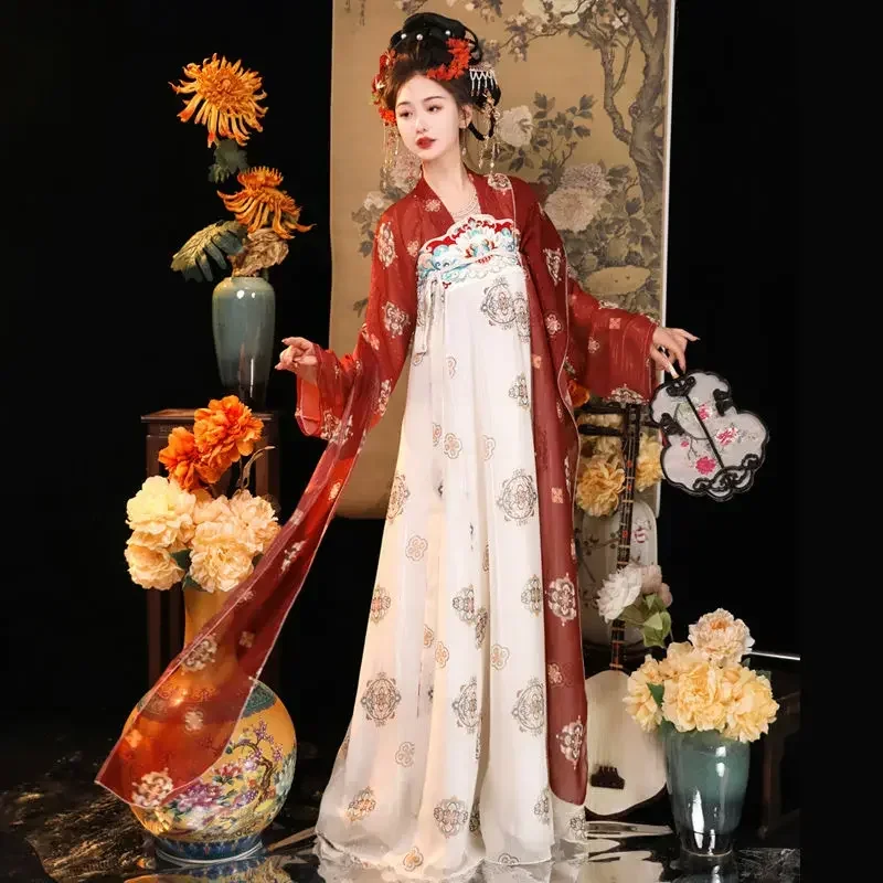 Summer Hanfu Women Tang Dynasty Chest-length Skirt Embroidery Daily Spring and Summer Women's Clothing Stage 2023 New