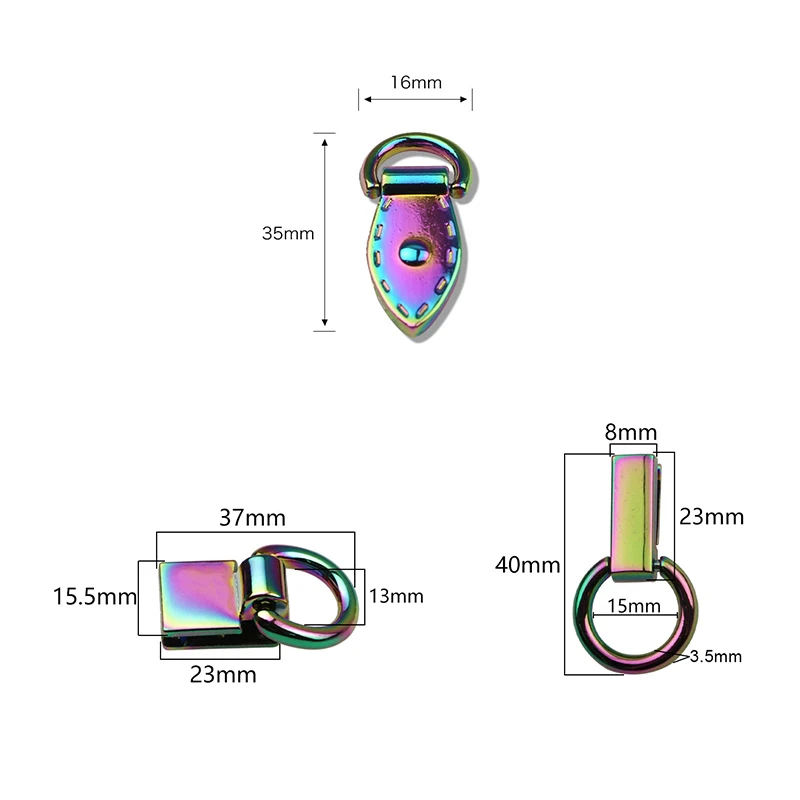 Arco-íris Saco Correia Parafuso Side Clip, Fecho Bolsa, Fivelas De Metal, Saco Cadeia Cinto Conector Gancho, Artesanato DIY, Acessórios de Hardware