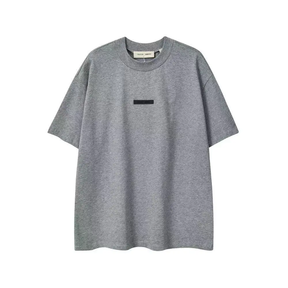 2026 Classic Style Silicone Label Summer High Street Trendy Loose Leisure Versatile Men's and Women's Short sleeved T-shirt — купить у AliExpress WW