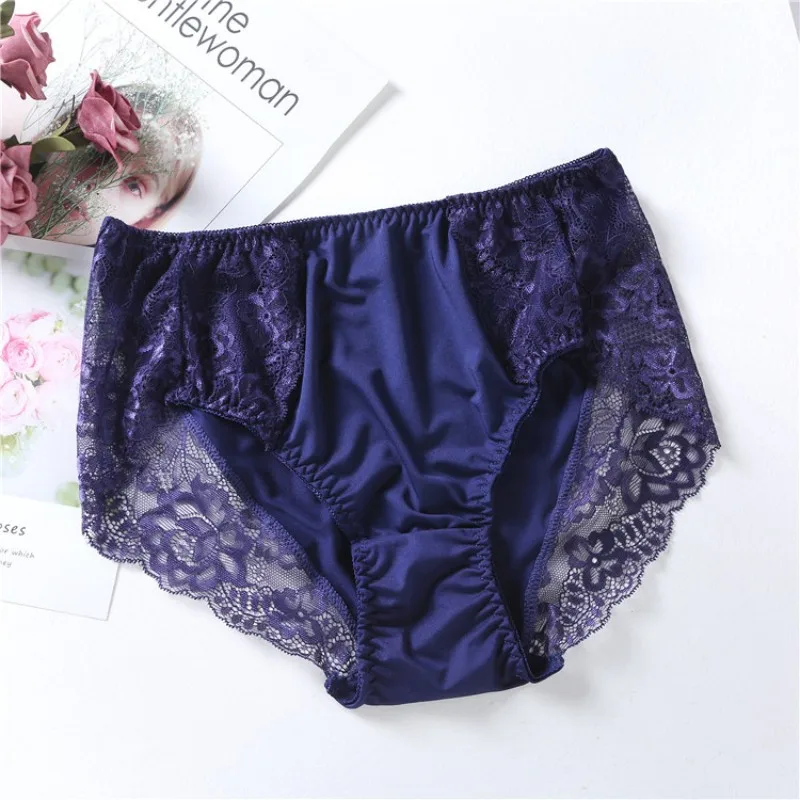 Women\'s Briefs Soft Lace Elastic Sexy Lingeries Milk Wire Waist Plus Size 7XL Underpants Female Underwears Lady Panties