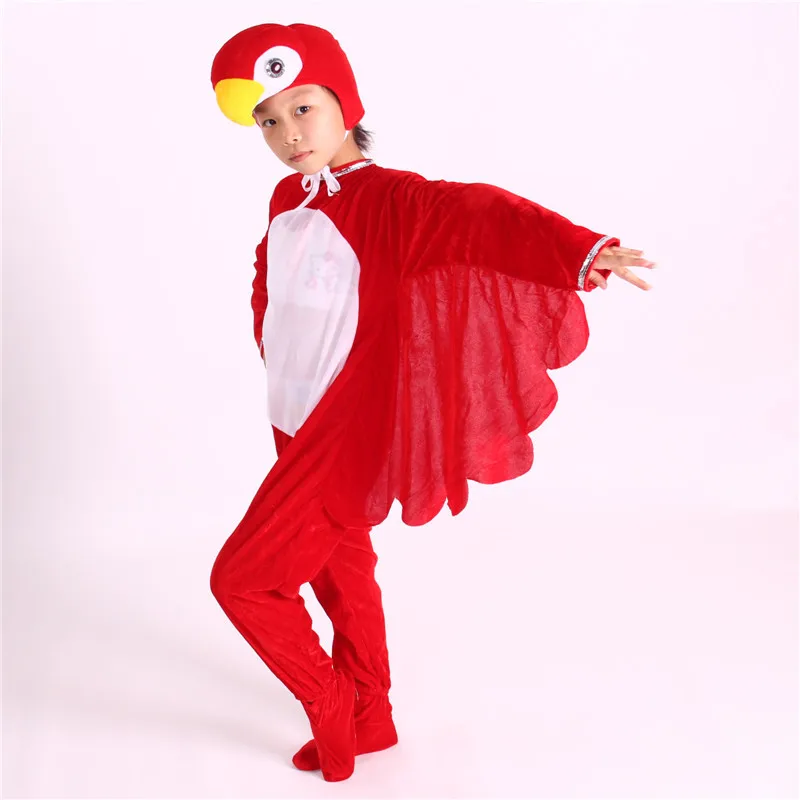 Kids Cosplay Parrot Performance Costumes Parakeet Budgerigar Jumpsuits Children\'s Dancing Dress Bird Animal Cartoon Stage Show