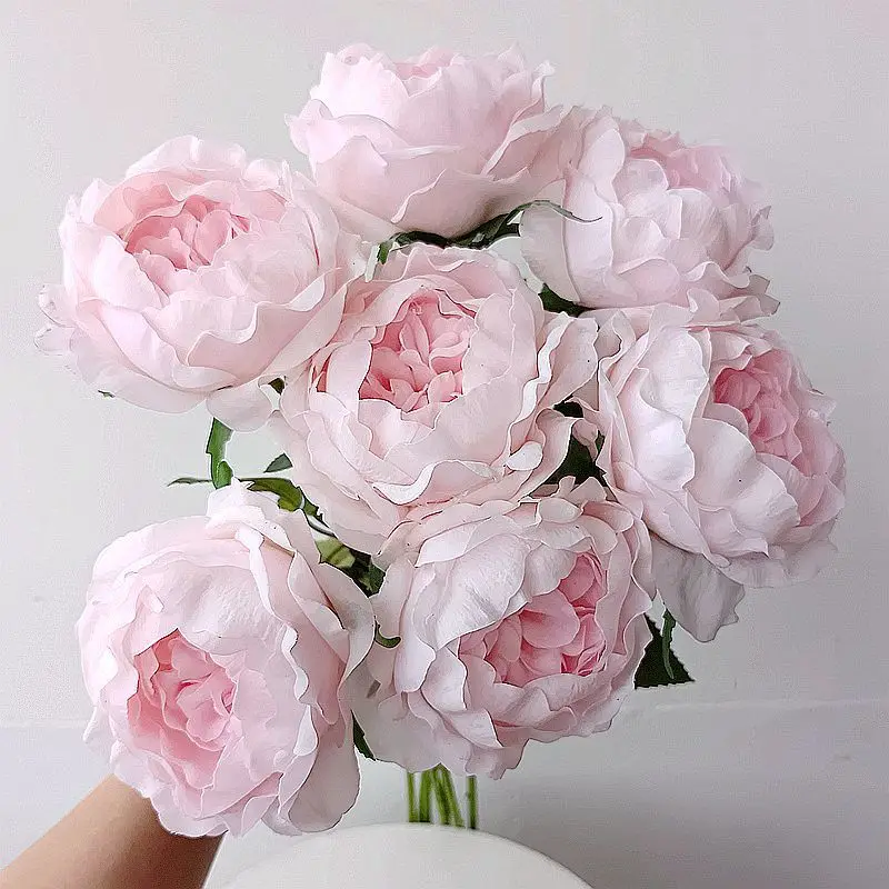 보습 모란 장미 리얼 터치 인공 모란 꽃, 홈 거실 장식, 웨딩 파티 테이블 꽃꽂이, 신제품