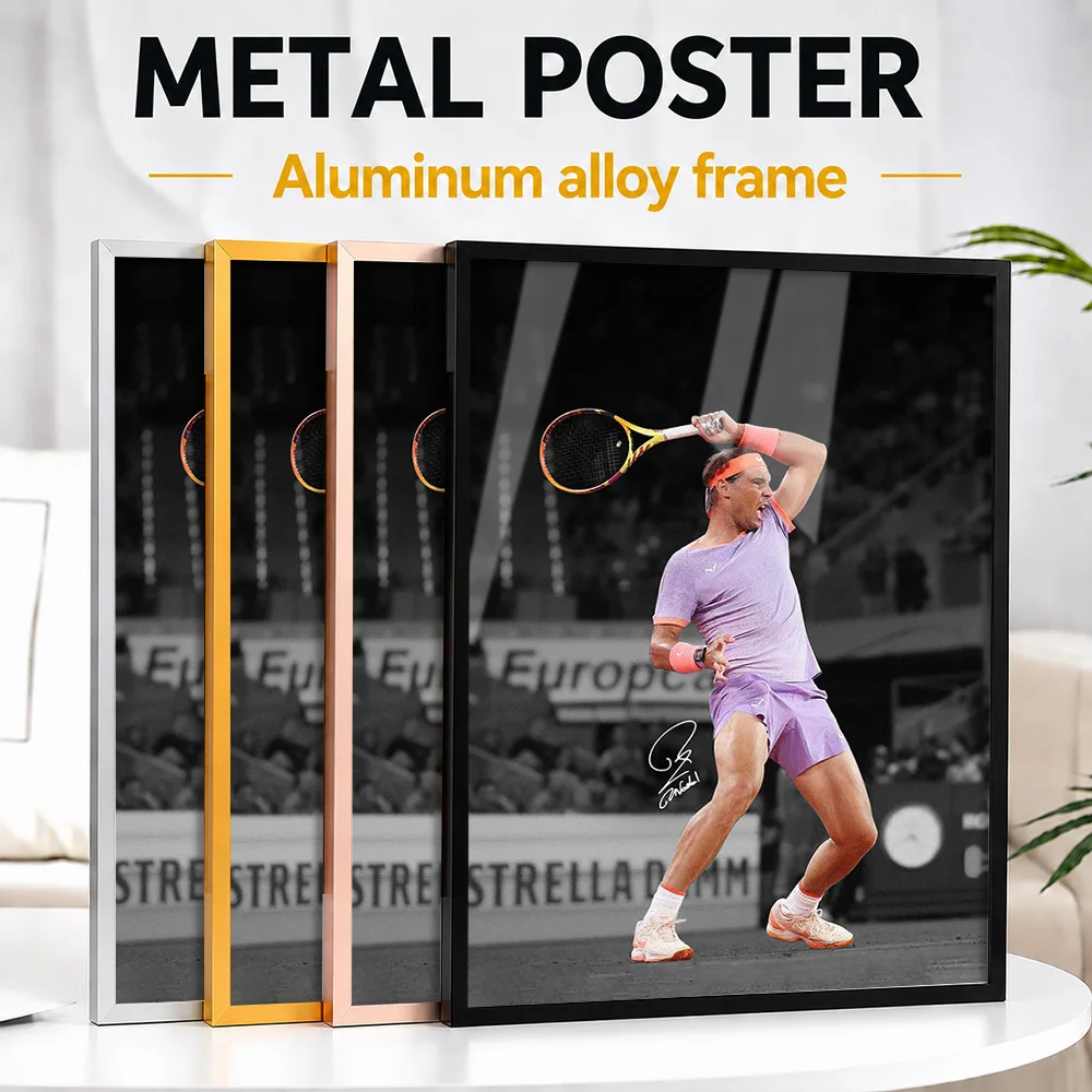 Rafael Nadal Framed Metal Poster Personalized Photo Dynamic Grand Slam Style Wall Art For Sports Bar Thoughtful Supporter Gift