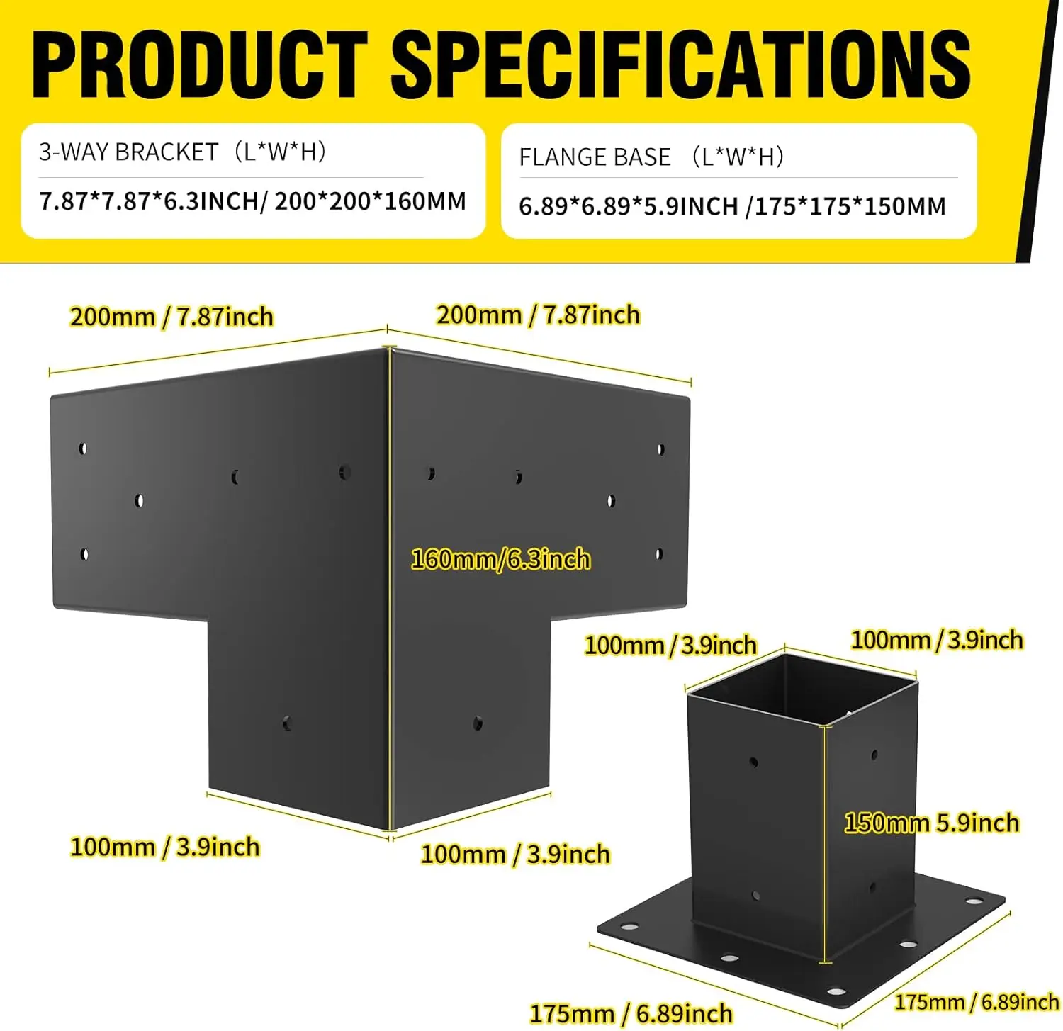 Modular Kit Hardware Pergola exterior moderno, DIY Elevated Wood Stand Kit, Inclui 4 Bra