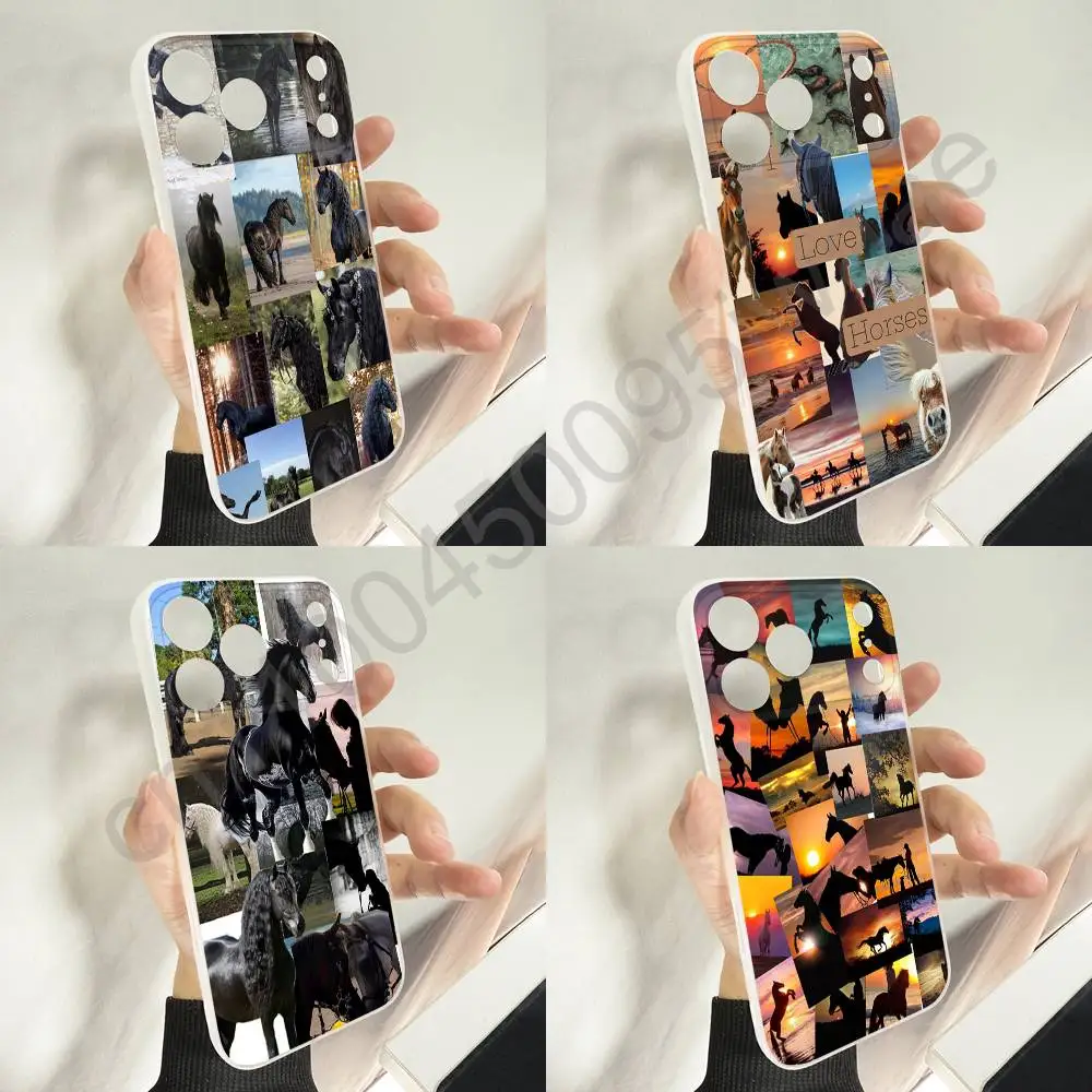 

Cute Horses Horse Collage Phone Case For iPhone 11,16,15,14,13,17,12,Plus,E,Air,Mini,Pro,Max Magnetic Magsafe Soft Cover