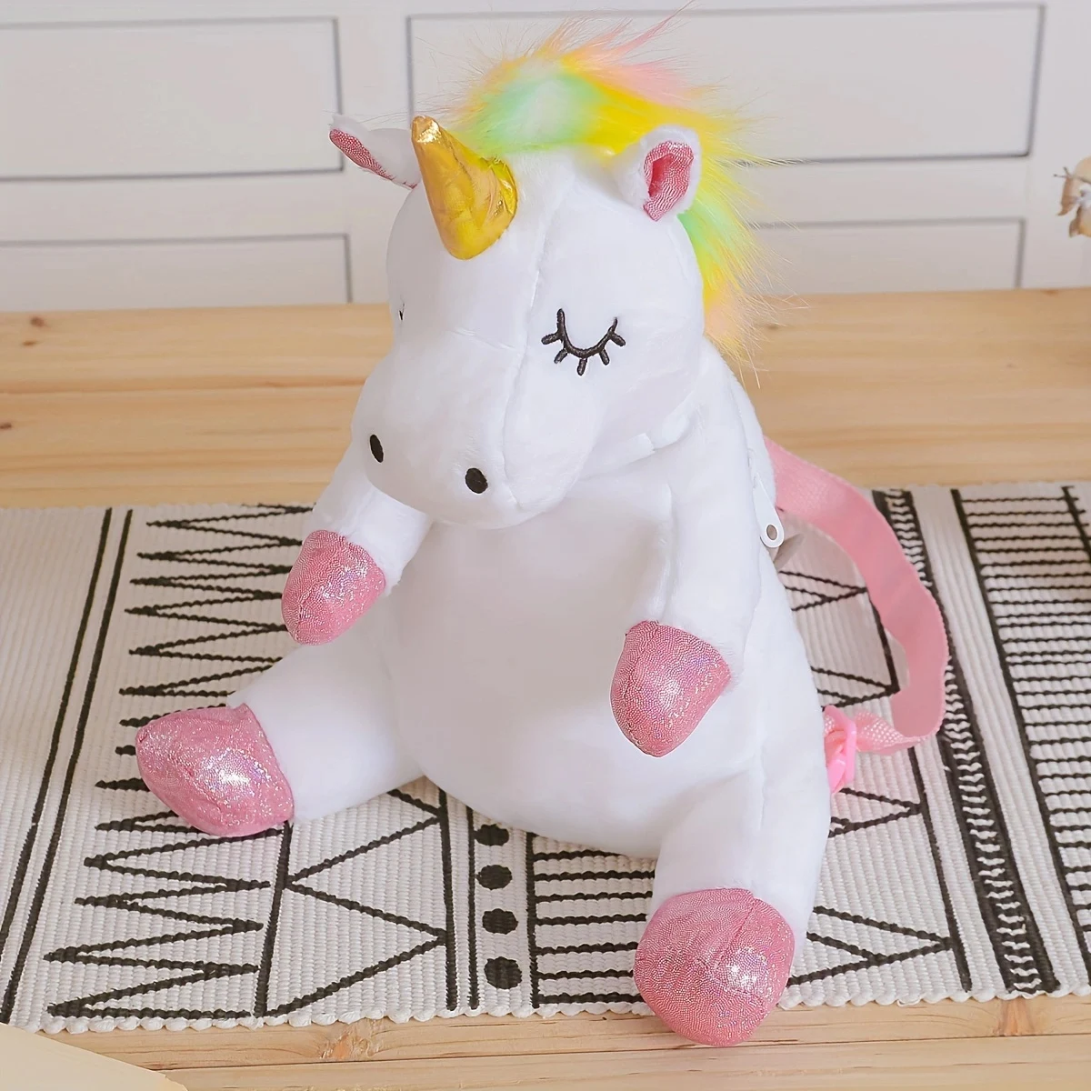 حقيبة ظهر لطيفة للأطفال على شكل وحيد القرن، حقيبة ظهر من القطيفة للأطفال من Dream Teen Heart Unicorn هدية عيد ميلاد ديكور منزلي مبتكر