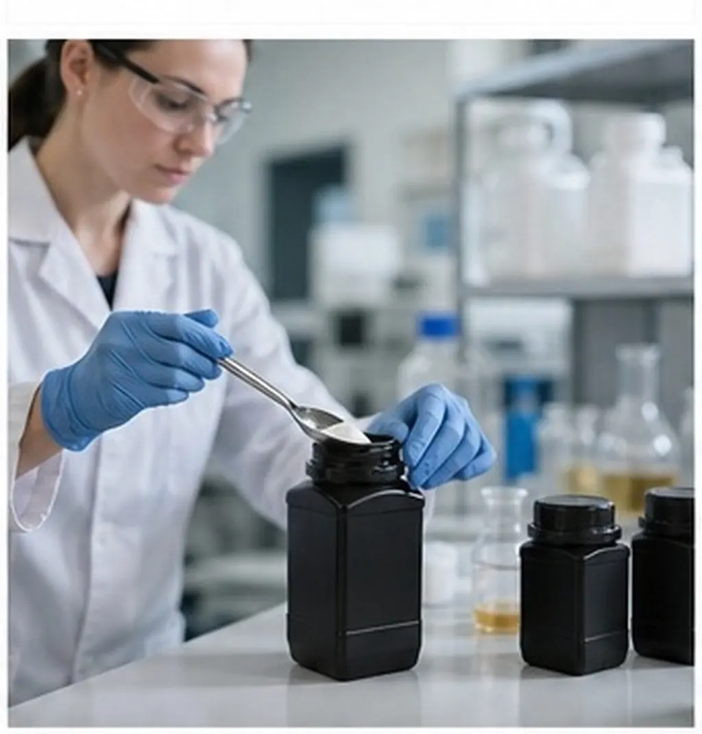 6Pcs Wide Mouth Laboratory Bottles Black Pe Plastic 1000Ml Leakproof Reagent Container Screw Thread Closure for Powder Storage