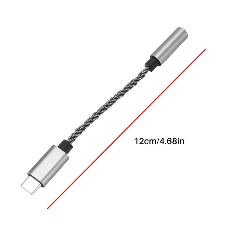 AY14 -ALC5686 USB Type-C To 3.5Mm DAC Headset Amplifier 16-32 Ohm 125DB PCM 32B/384Khz Digital Decoder Audio Adapter