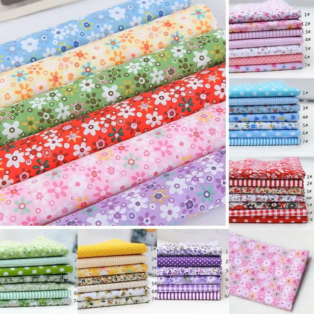7Pcs 100% Cotton Fabric Assorted Pre-Cut Floral Cloth Sewing Patchwork Bundle DIY Decor Needlework DIY Handmade Material 25*25cm 2 7Pcs 100% Cotton Fabric Assorted Pre-Cut Floral Cloth Sewing Patchwork Bundle DIY Decor Needlework DIY Handmade Material 25*25cm 2