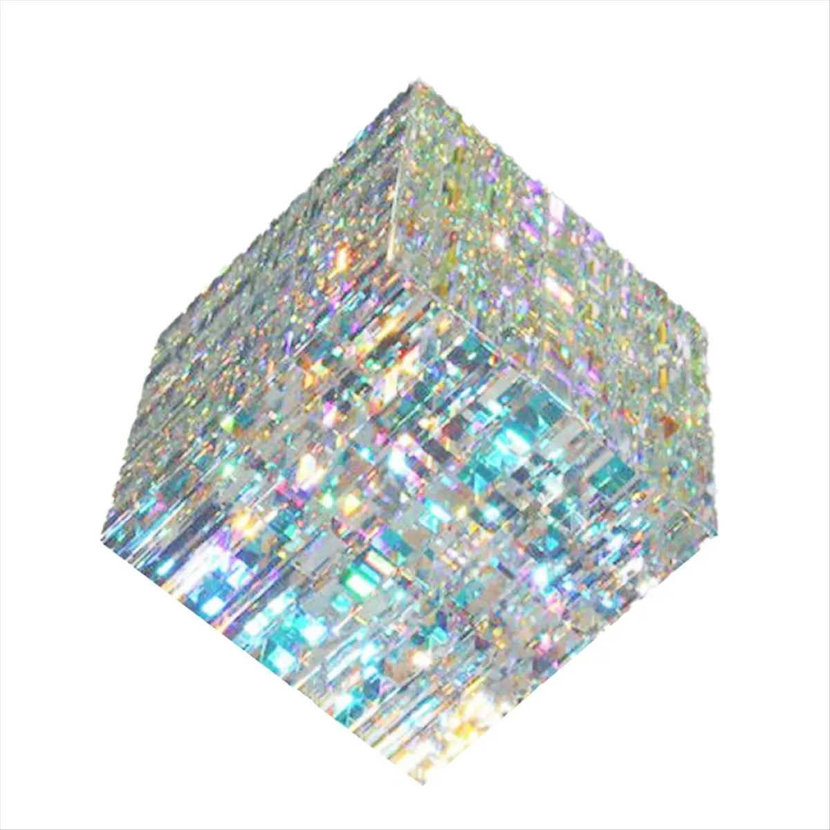 AT42 Colorful Prism Sun Catcher Cube Glass Colorful Magic Desktop Decoration