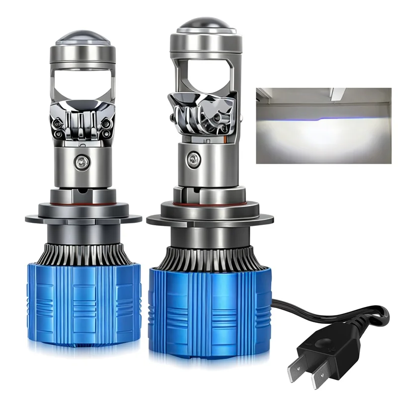 2PCS H7 Car Headlight 1:1 Mini Lens H11 H8 9005 9006 HB3 HB4 LED Projector Bulb 6000K Auto Motorcycle Mini Lens