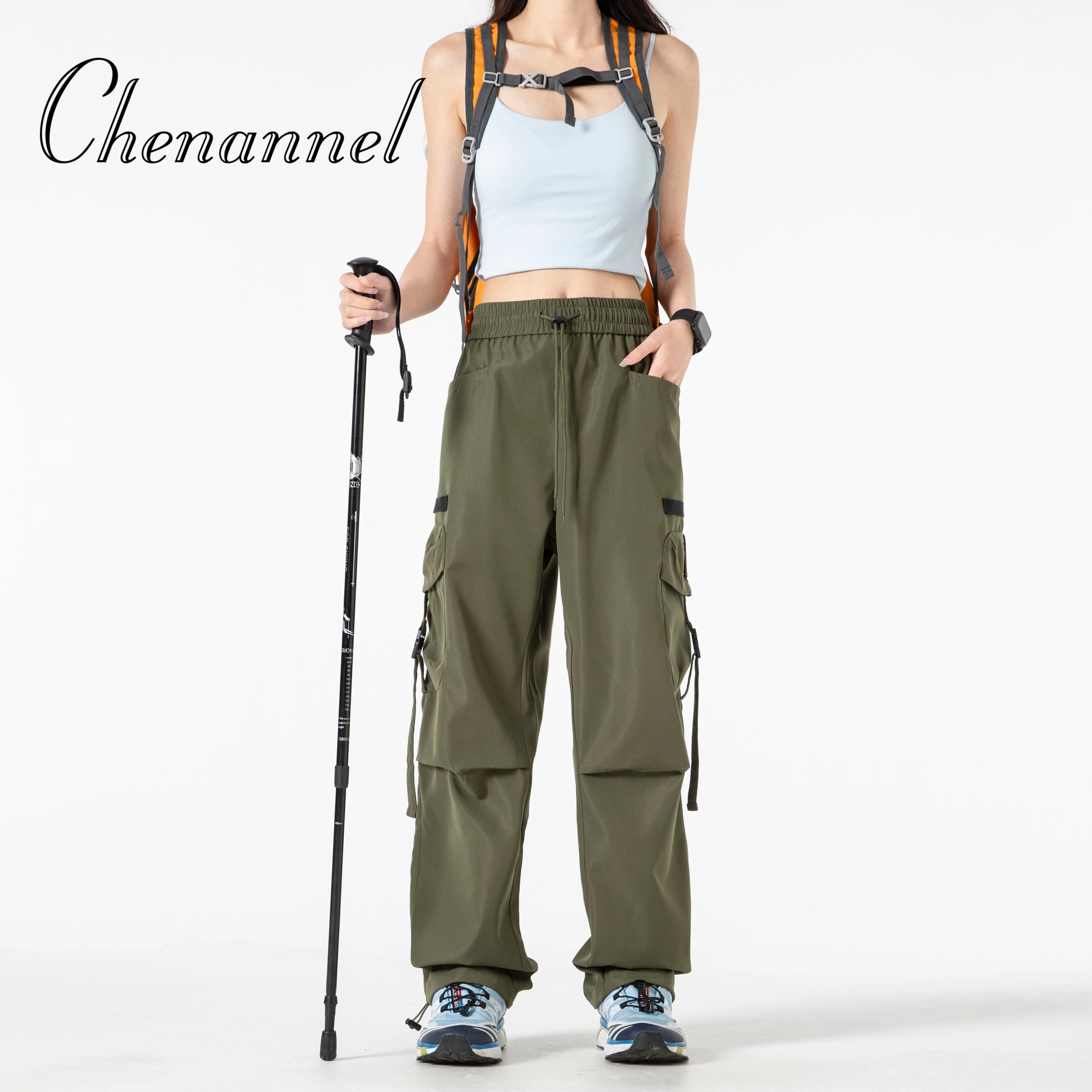 

Men's functional workwear pants are loose, straight leg American retro multi pocket and casual