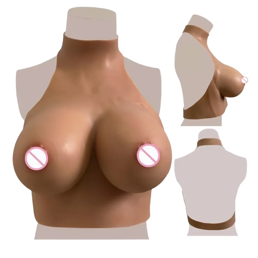 Silicone Crossdresser Breast Bodysuit Artificial Fake Tits Boobs With Nipples For Shemale Cosplay Drag Queen Transgendersdresser