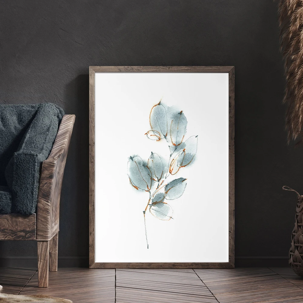 

Eucalyptus Leaves Art Print,Greenery Print,Botanical Watercolor, Abstract Leaf Painting,Giclée Print,Sage Green Minimalist Wall