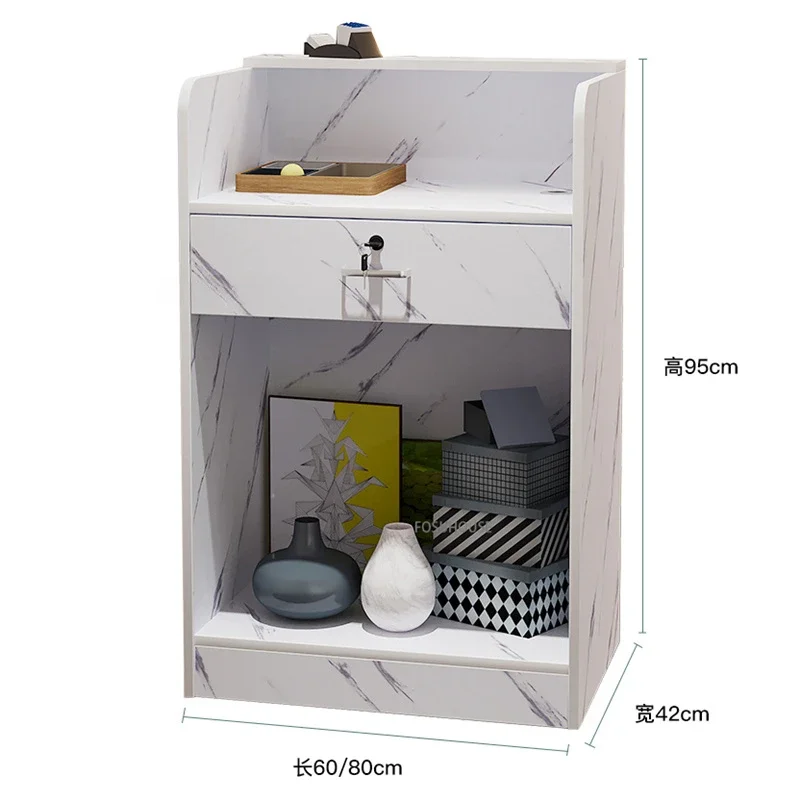 

Modern Reception Desk Simple Supermarket Convenience Store Mini Cashier Desks Multifunctional Furniture Bar Table Counter Table