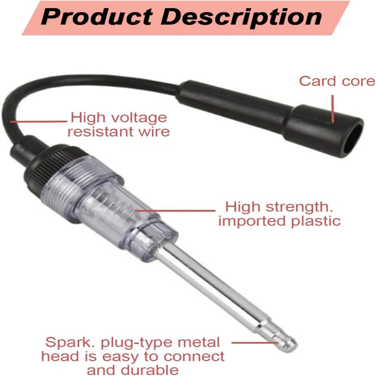 Probador de bujías de coche, herramientas de reparación, sistema de ignición, prueba de motor de bobina, herramienta de prueba de diagnóstico de