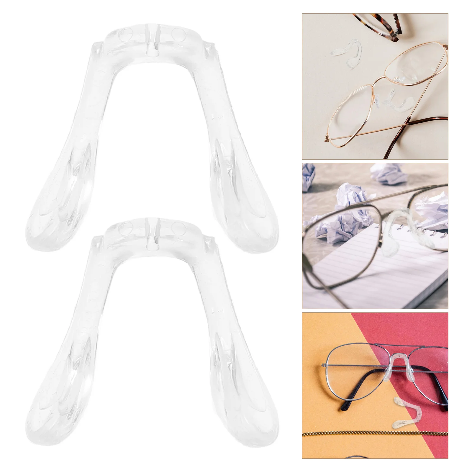 

2Pcs Glasses Nose Pads Adjustable Height Nonslip Comfortable Silicone Cushions for Various Optical Frames Glasses Nose Pad