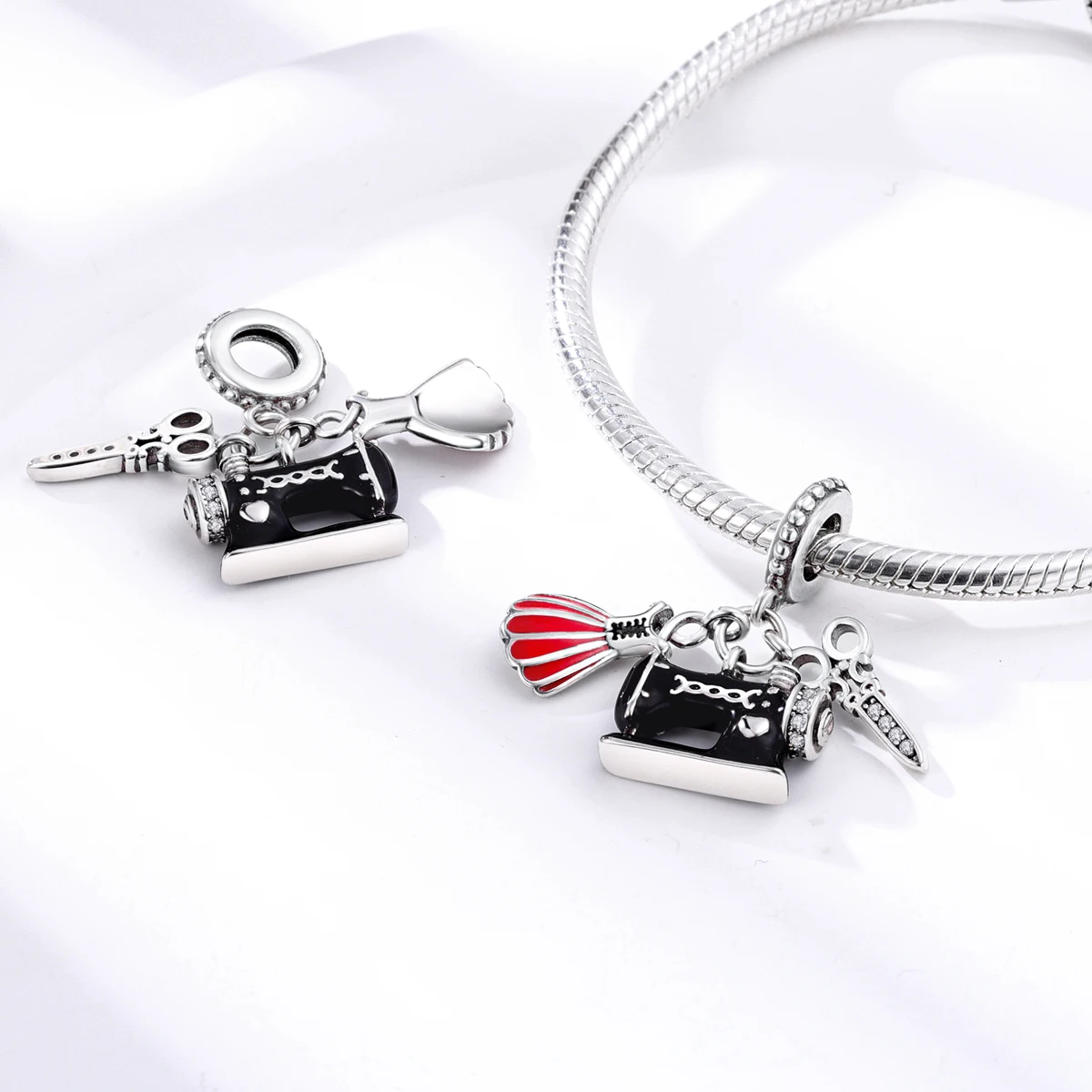 925 Silver Charms Skirt Ballet Shoes Pink Pendants Fit Original Bracelet Beads Diy For Woman Jewelry