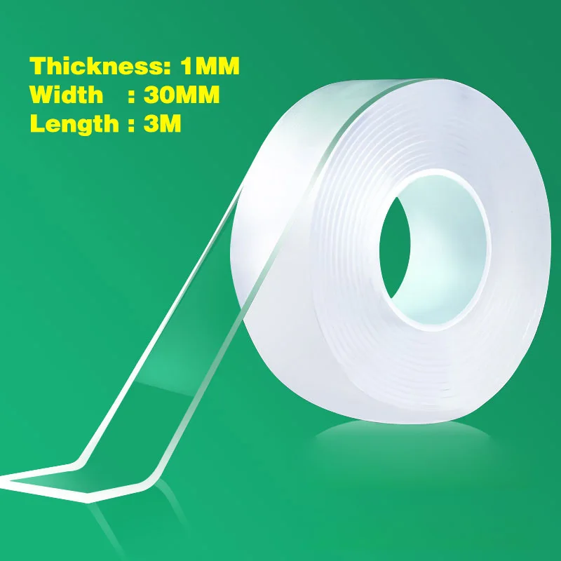 

1/3/5m Nano Tape Double-Sided Adhesive Tape Traceless Waterproof Tape For Bathroom Kitchen Sink Tap Gel Sticker