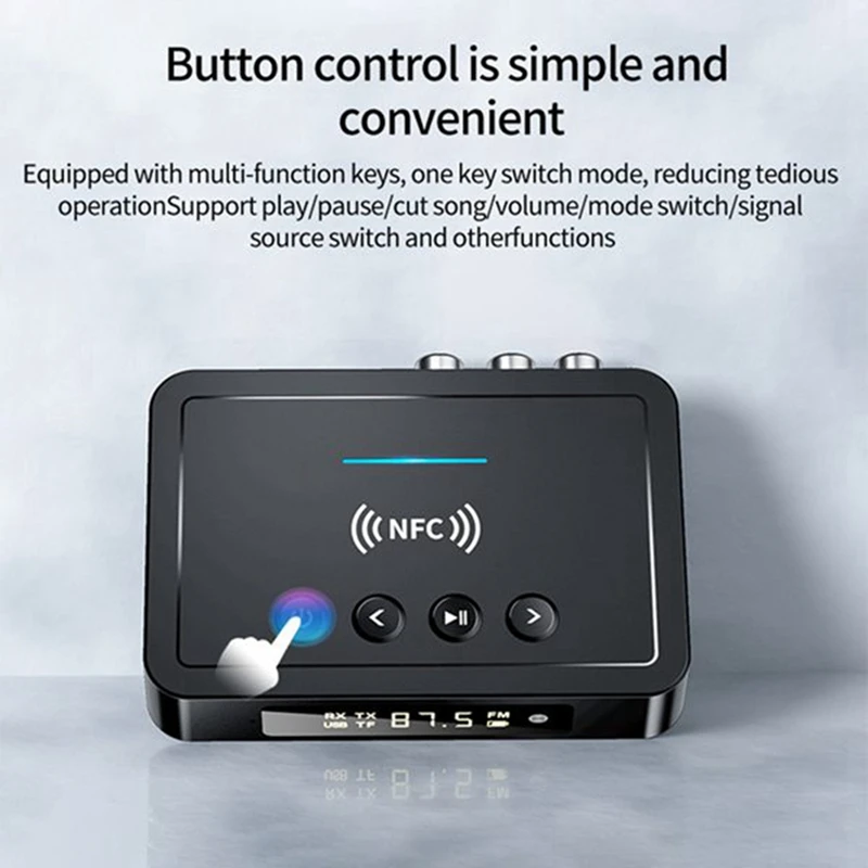 Bluetooth Receiver Transmitter 5.0 FM Handsfree Call Audio Stereo AUX 3.5Mm Jack RCA Optical Wireless Bluetooth Adapter.