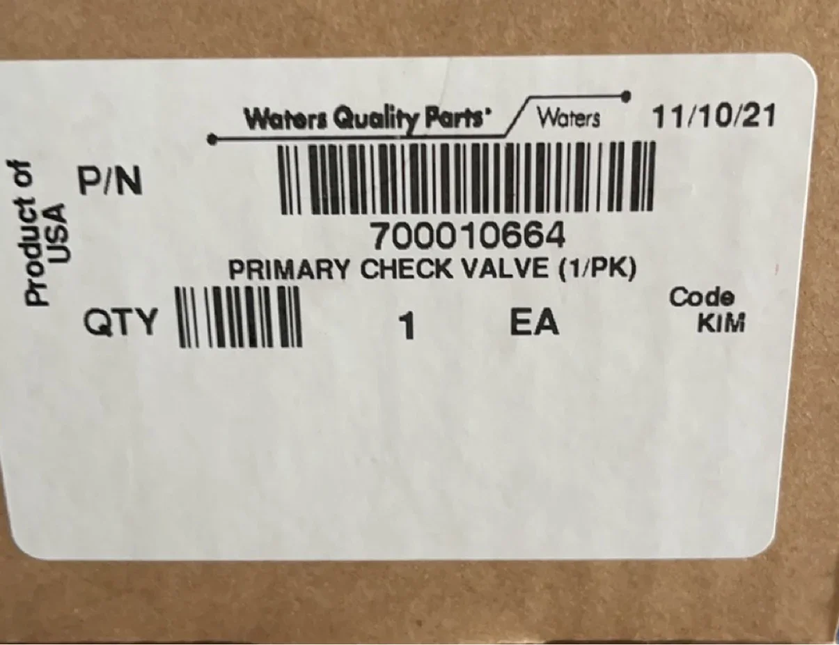 

Waters check valve 700010664 PRIMARY CHECK VALVE original promotion