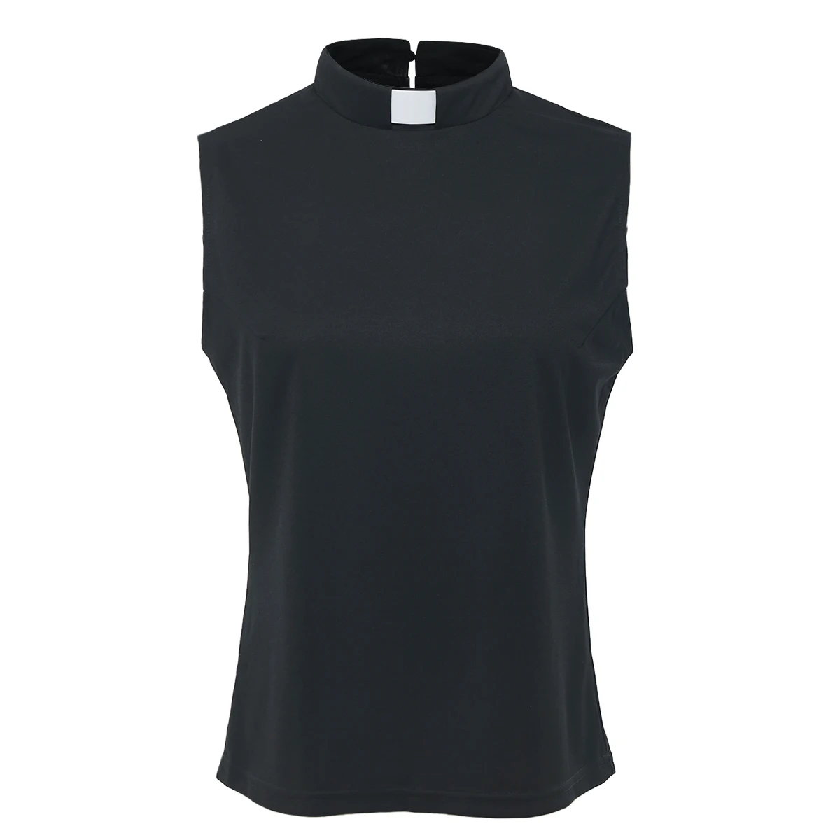 تي شيرت رجال الدين بدون أكمام بياقة علامة تبويب وزرة رجال الدين كاهن