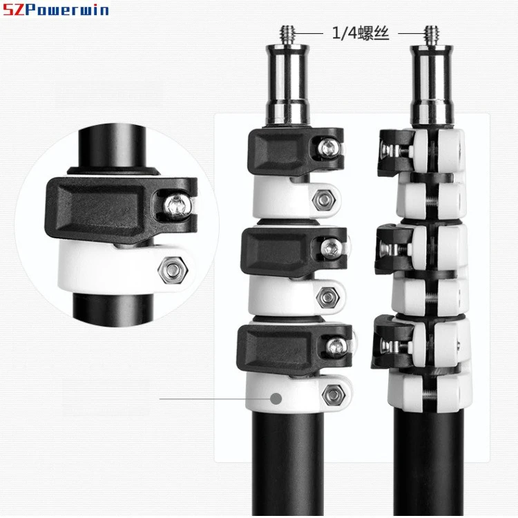 2m Aluminum Alloy Reverse Folding Light Stand | Portable Tripod for Studio Flash, LED Light & Photography Equipment - view 4