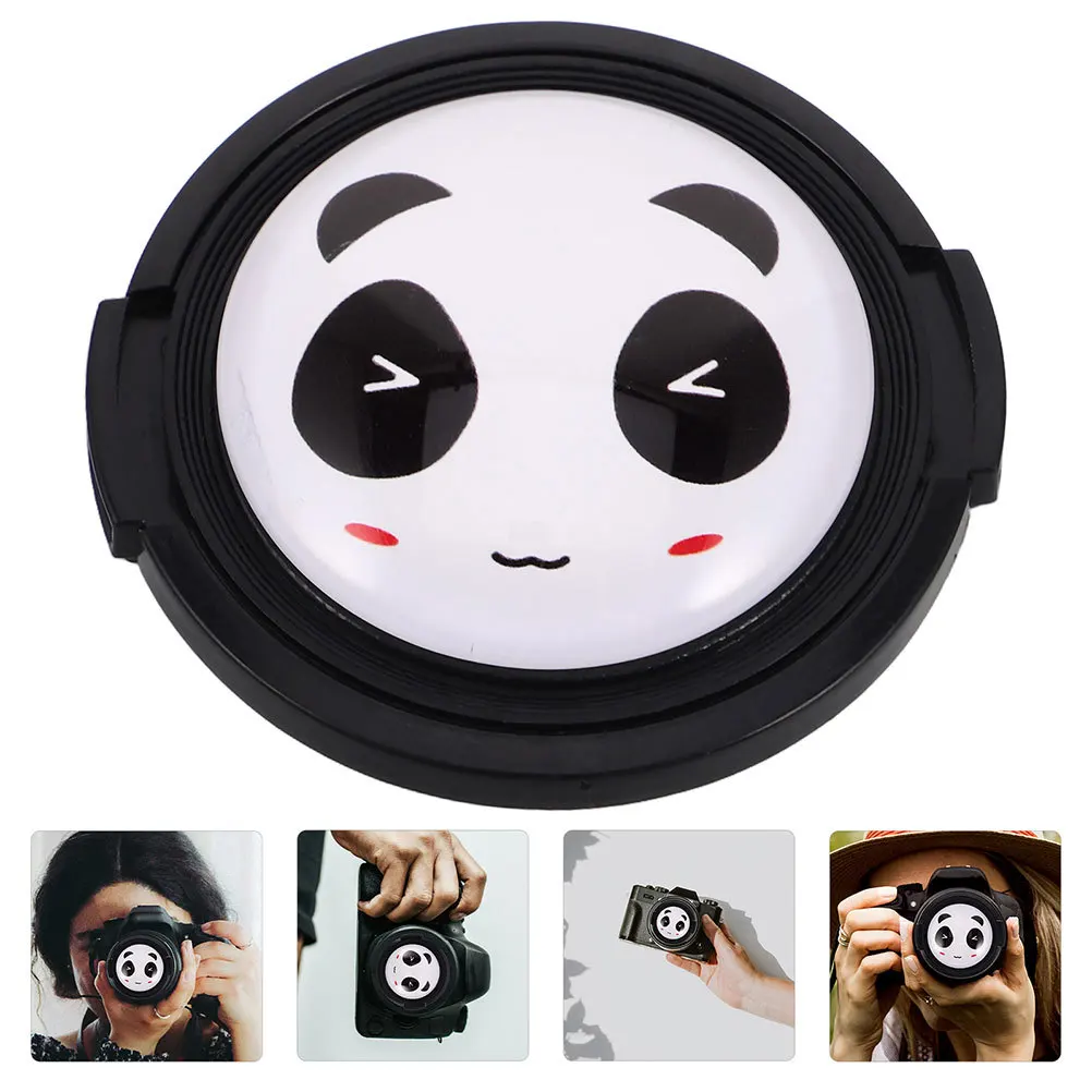

2Pcs 52mm Camera Lens Protector Panda Design Textured Grip Universal Scratch Protection Lens Shield Covers
