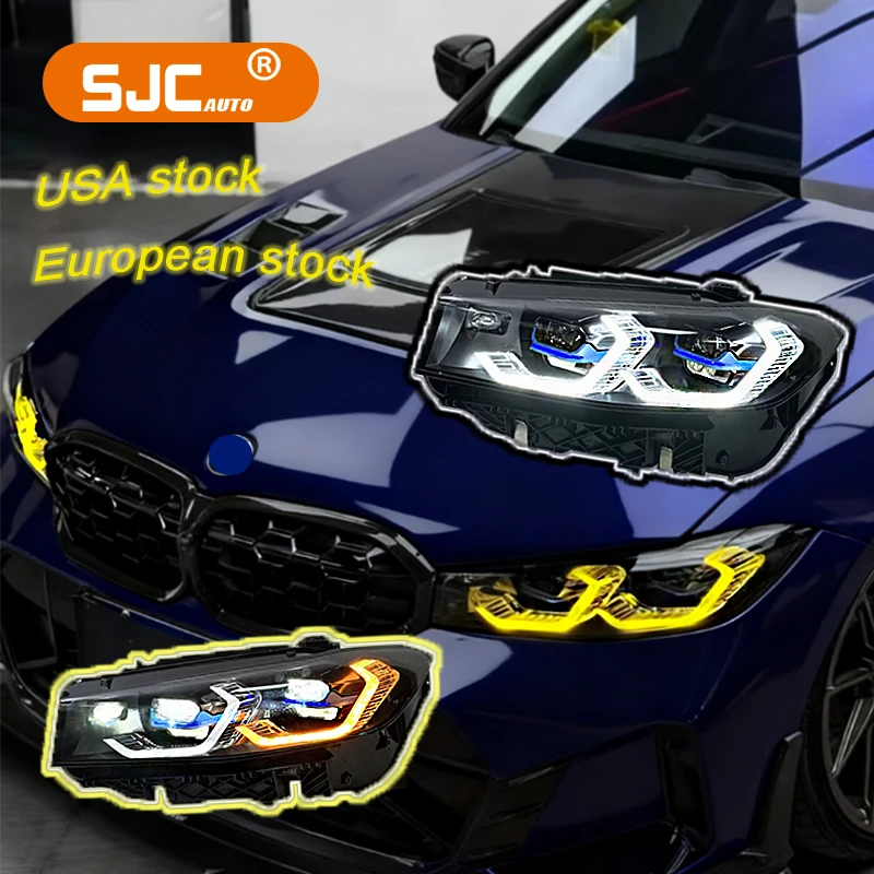 

Фары SJC для BMW 3 серии G20 G28 G80 M3 LCI 2023-2025, двухцветные, желто-белые, с ДХО LED, Plug and Play