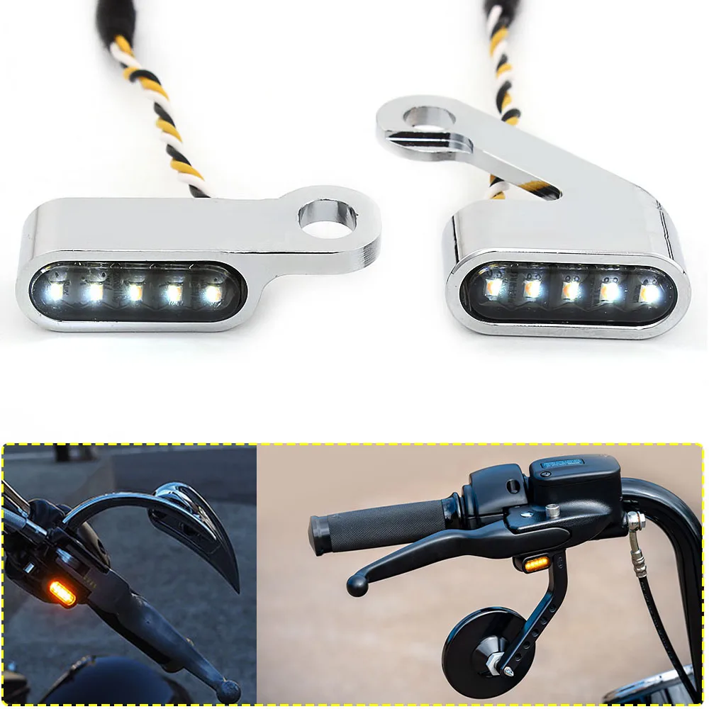 Motorcycle Mini 2PCS LED Turn Signal Light Modified Accessories Indicators Light DC 12V Fits For Harley Sportster XL 2004-2021 image 5
