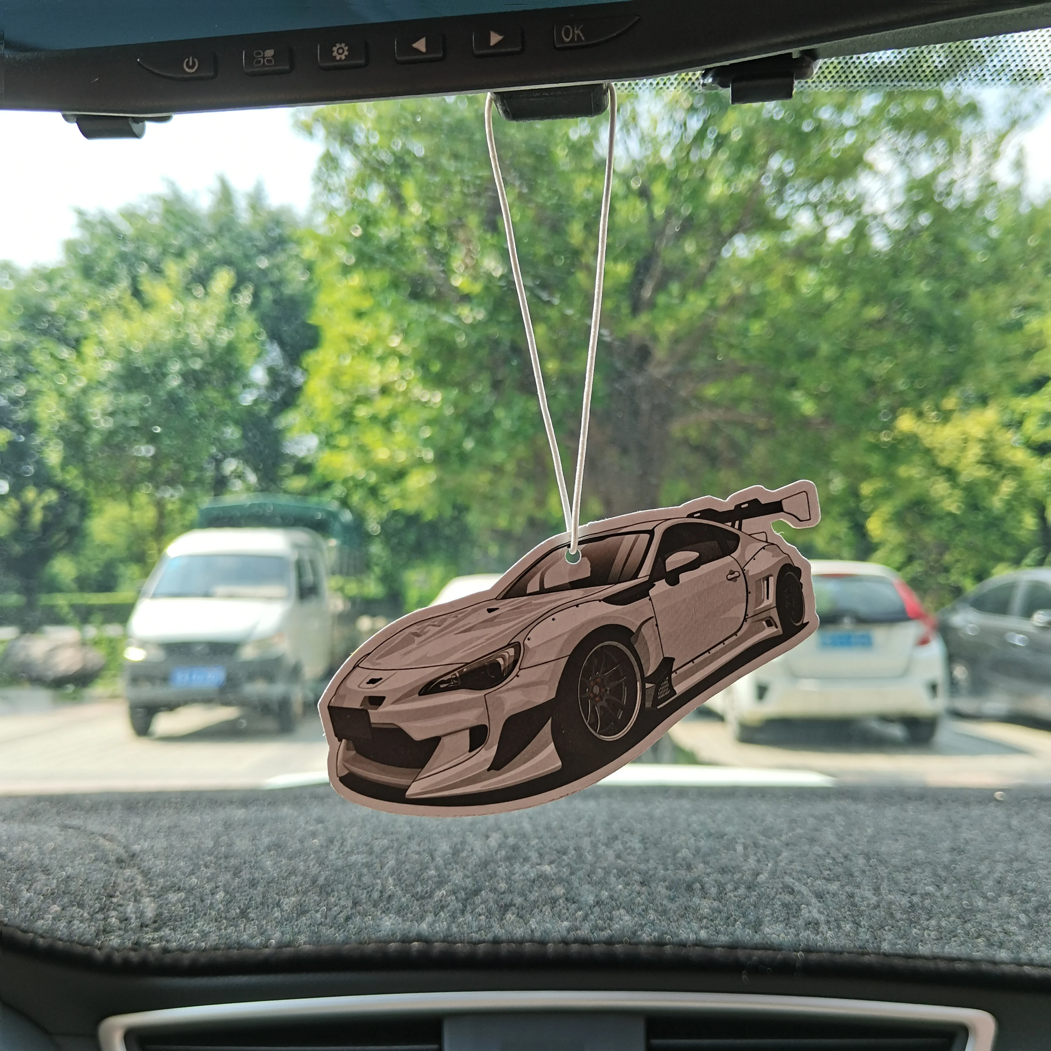 JDM Style Car Rearview Mirror Pendant Air Freshener Hanging Fit Subaru Solid Paper Decoration For WRX Forester Car Perfume