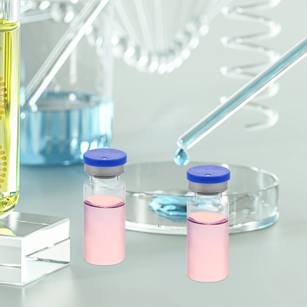 

10pcs Clear Glass Vials Flat Bottom Sample Bottles With Caps Refillable Essential Oil Storage Tubes Lab Use Leakproof