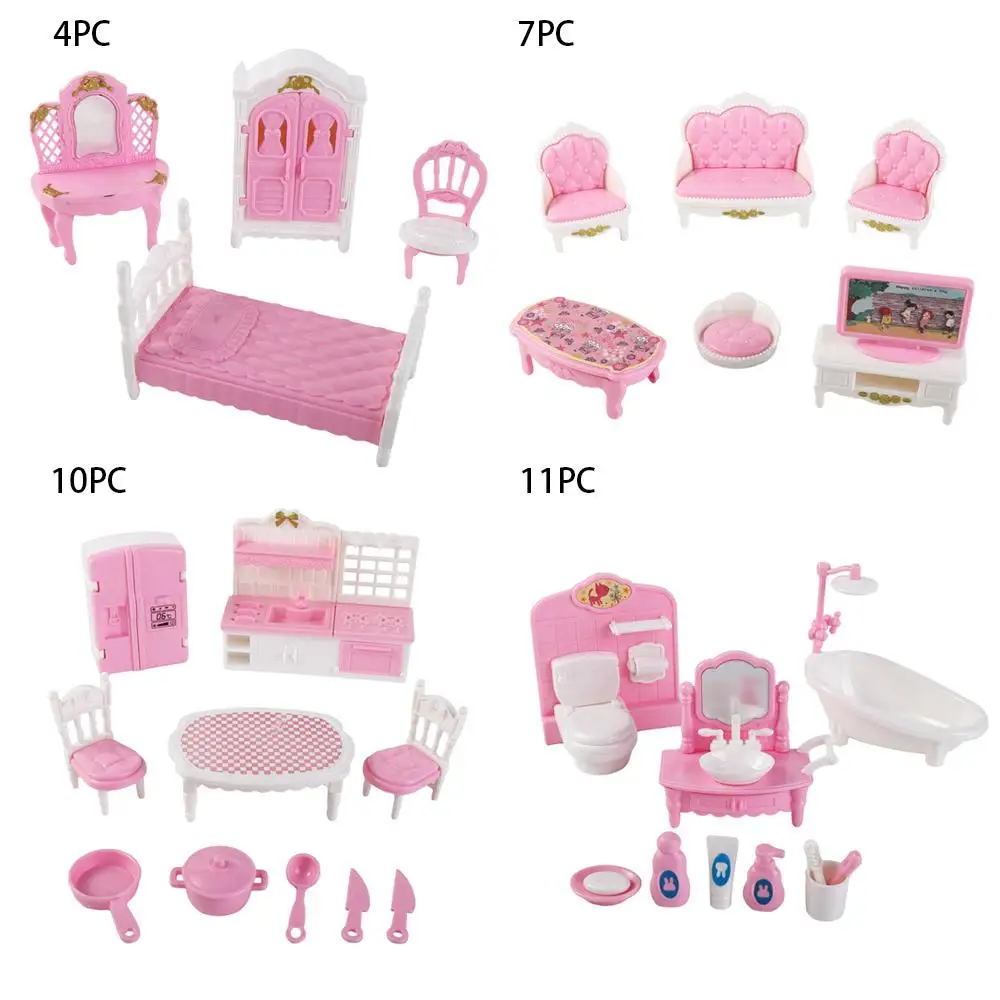 Simulação móveis mini móveis rosa casa de boneca acessórios casa de bonecas móveis miniaturas móveis poltrona sofá conjunto