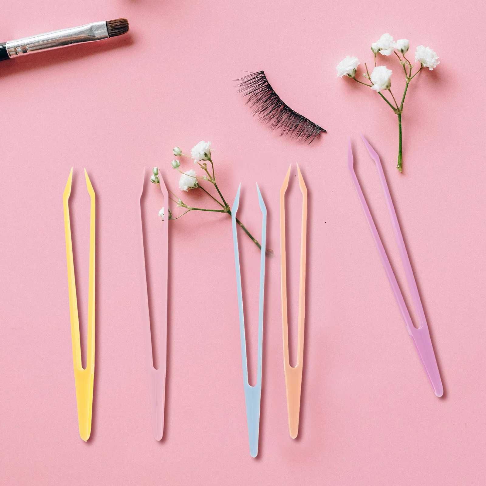 100 قطعة من البلاستيك لاش المشبك الملقط متعدد الاستخدام رمش قضيب الحاجب الملقط حزمة أدوات ماكياج #4