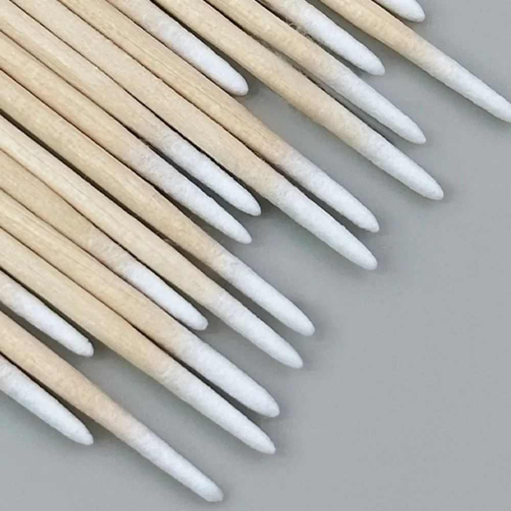 100/300 Stuks Nagels Houten Wattenstaafje Cleaning Sticks Bud Tip Houten Katoenen Hoofd Manicure Detail Corrector Nagellak Remover 7cm