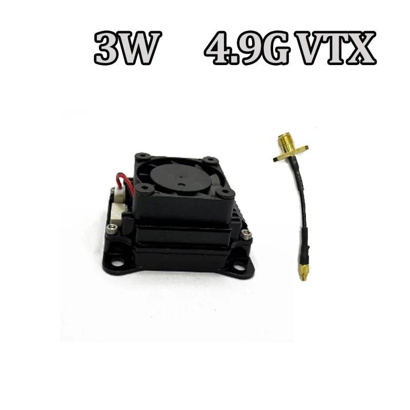 3W VTX 4.9G With Filter Image Transmission Equipped with Pigtail Antenna and Data Connection Cable for FPV Drone Part