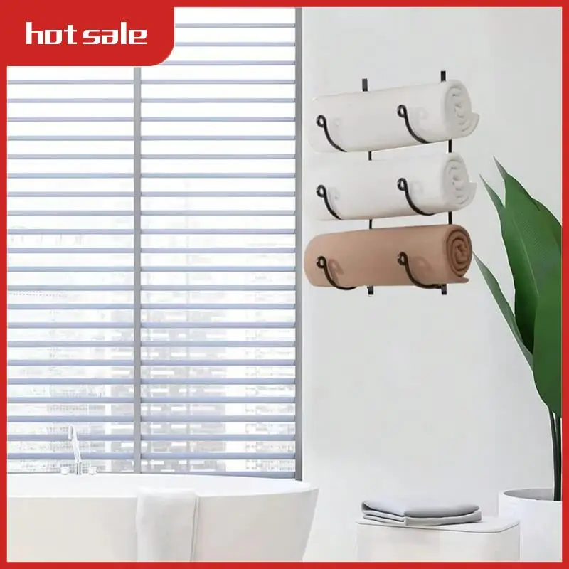 

A33R-Iron Art Bathroom Wall Towel Rack Multifunctional Multilayer Wrought Iron Hanger Wall-Hung Wine Rack