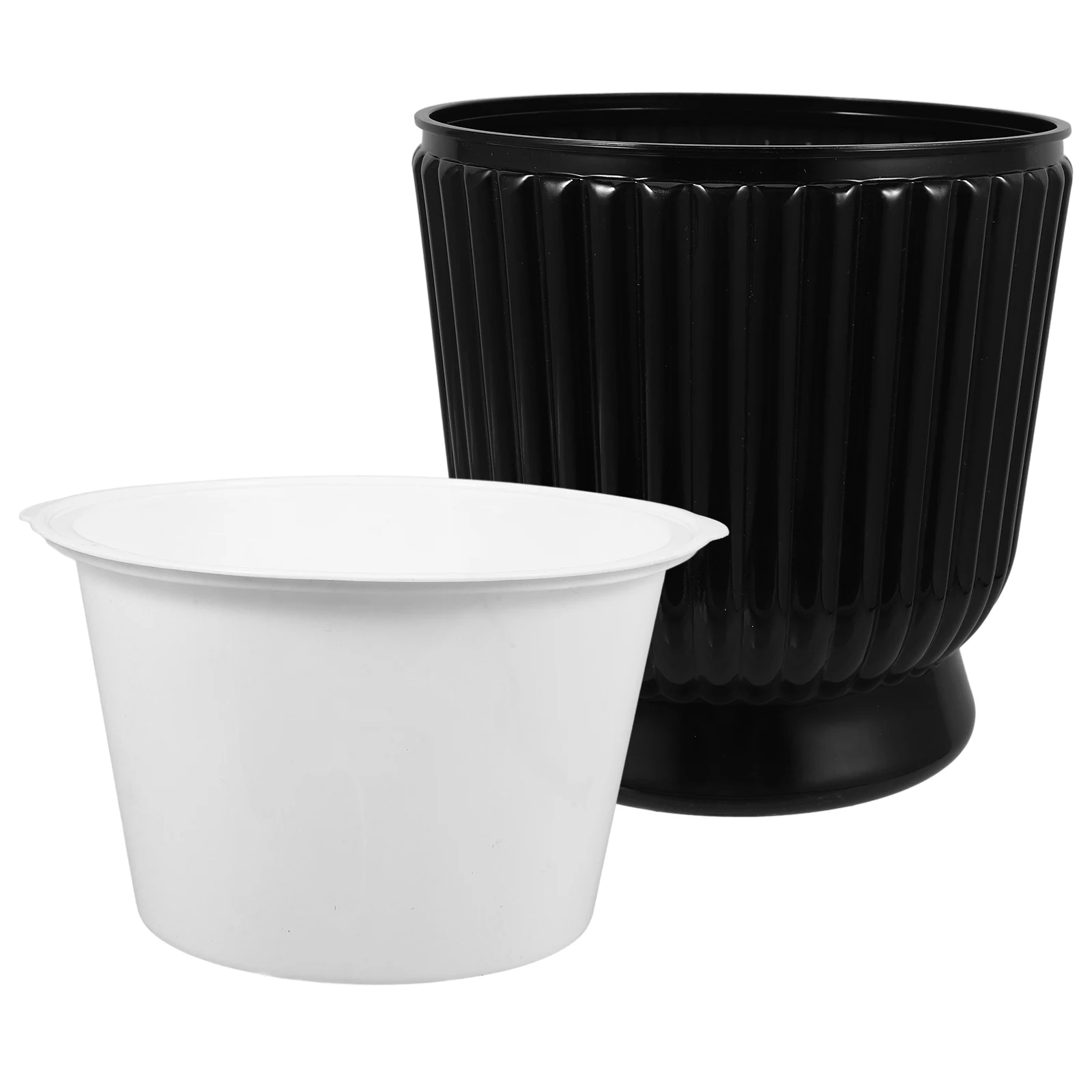 

Hydroponic Self Watering Planter Vase for Plants Clear Faux Glass Flower Pot Dark Grey Automatic Watering
