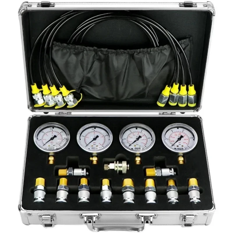 

New Small Excavator Pressure Gauge Hydraulic Oil Test Pressure Detector Accurate Hydraulic Pressure Measuring Box Instrument Clu