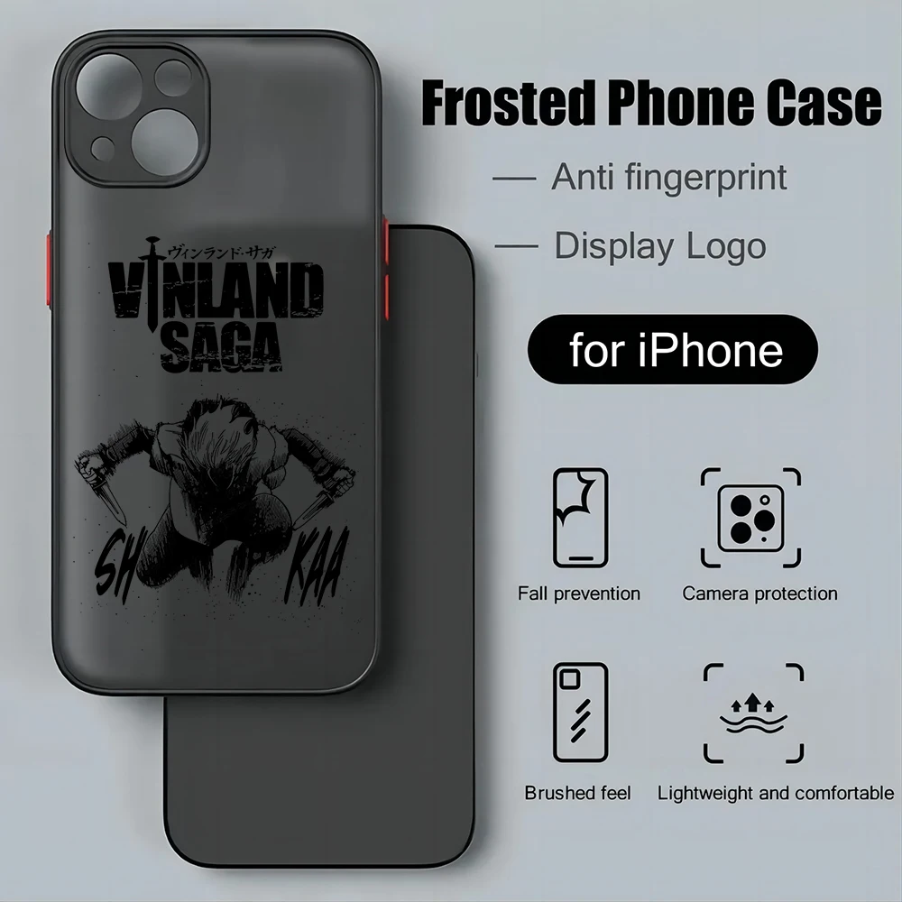 VINLAND SAGA Phone Case For iPhone 15 14 13 12 11 Mini Pro Max X XR XSMax 7 8 Plus Matte Transparent Back Cover