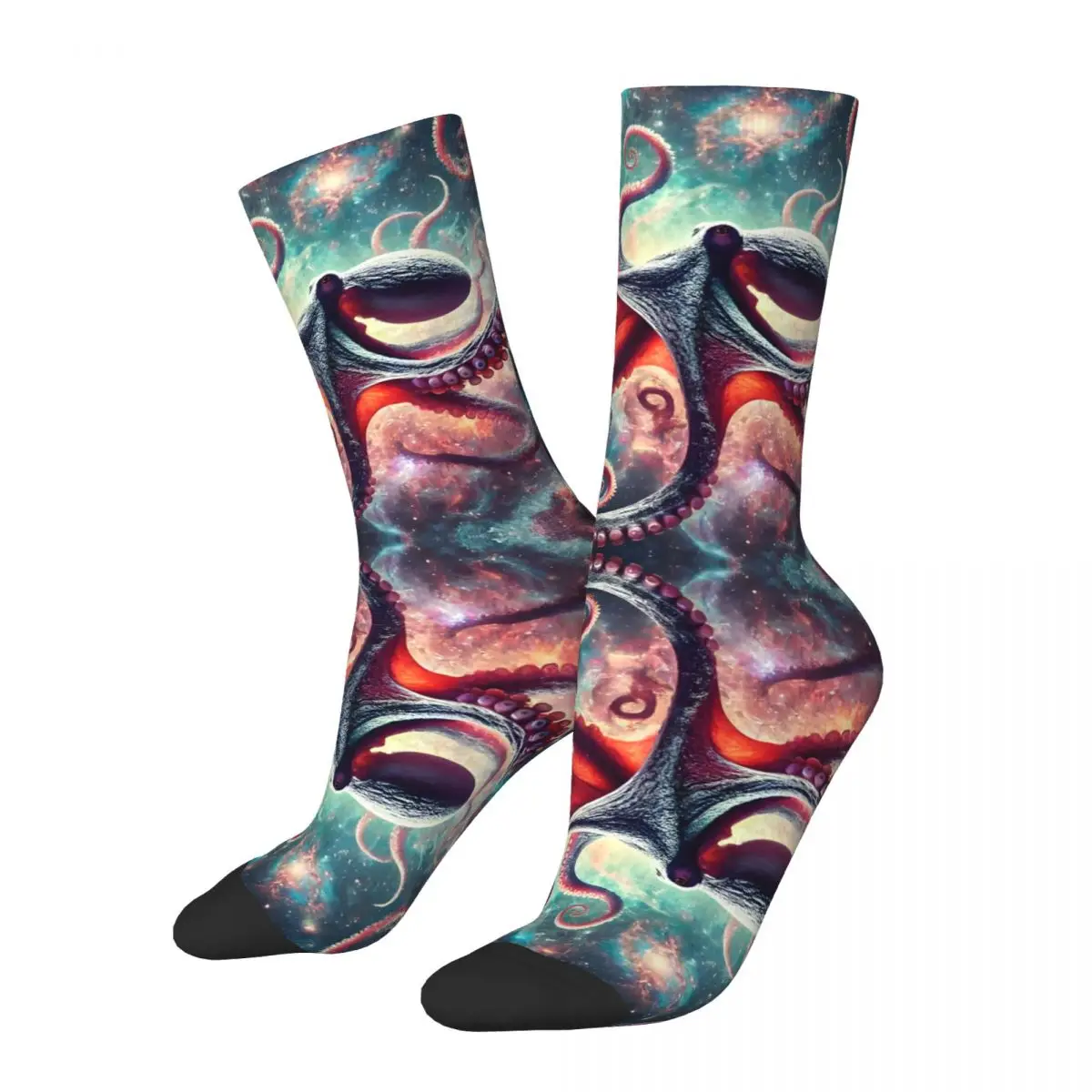 Cosmic Harmony Socks Men's Socks Vintage Harajuku Street Style Novelty Seamless Crew Sock