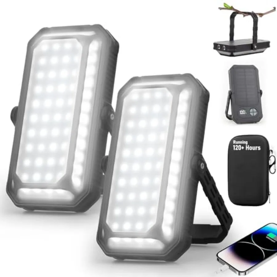 

10000mAh Rechargeable LED Camping Lantern with LCD Display, 12 Light Modes, Dimmable and Waterproof, 120+ Hours Portable Light